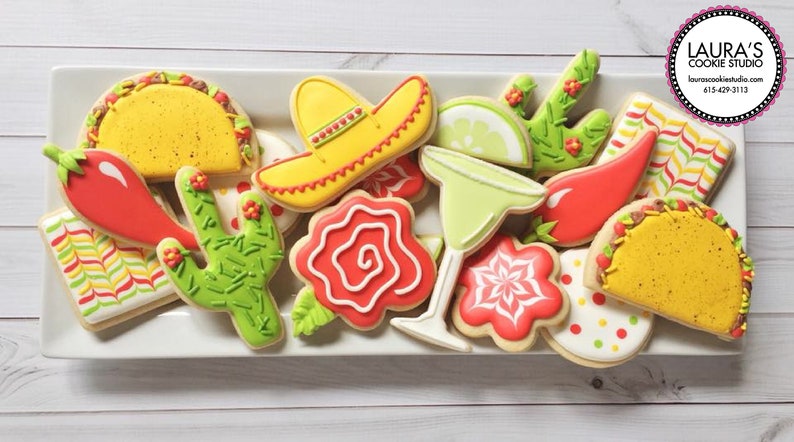 9 Piece Fiesta Pinata Cookie Cutter Set Mexican Cinco de Mayo Metal Birthday Party Cookie Cutters image 2