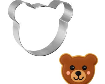 Bear Face Head 3.5'' Cookie Cutter Metal Woodland Animal Theme