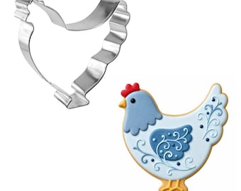Hen Rooster Chicken 3.75'' Cookie Cutter Metal Farm Fair Birthday Party | Cookie Cutters
