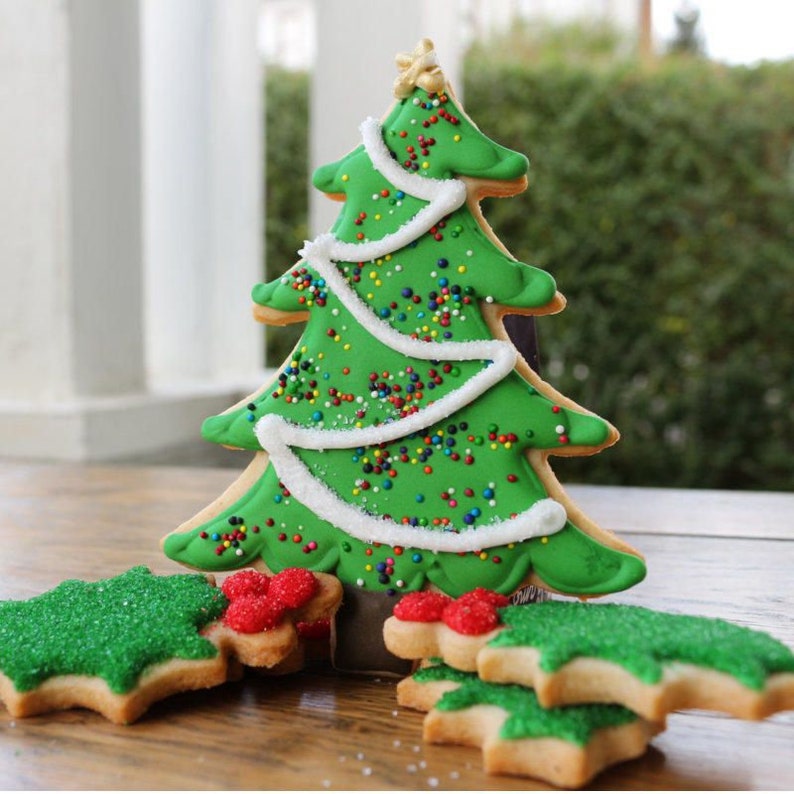 Christmas Tree 5'' Cookie Cutter Metal Holiday Cookie Cutter Star Tree Cookie Exchange Cookie Cutters image 9