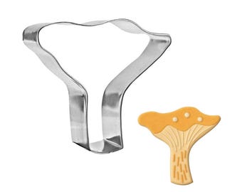 Chanterelle Mushroom 3.25'' Cookie Cutter: Whimsical Woodland Design Made in the USA
