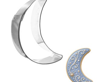 Folk Crescent Moon Cookie Cutter 3'' Metal | Cookie Cutters