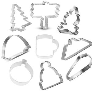 9 Piece Camping Cookie Cutter Set | Outdoor Tent Mountain Campfire | Birthday Party | Cookie Cutters