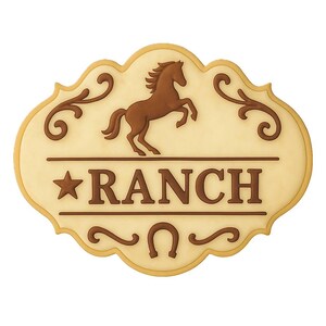 Juego de 7 cortadores de galletas de metal con forma de caballo y animales de granja/rancho. imagen 4