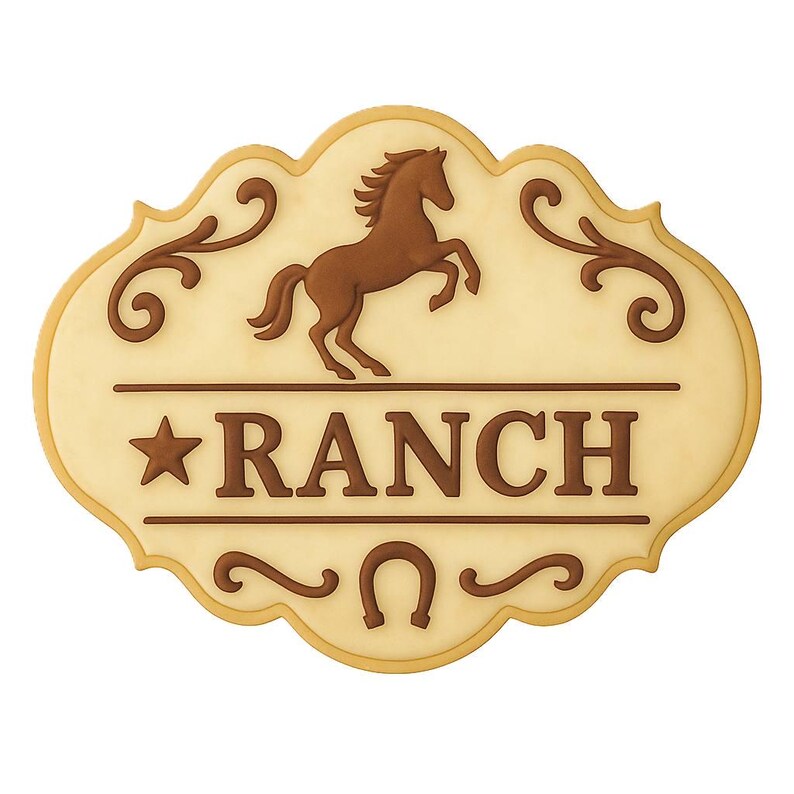 Juego de 7 cortadores de galletas de metal con forma de caballo y animales de granja/rancho. imagen 4