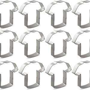 1 Dozen 12 T-Shirt Jersey Scrubs 4&#39;&#39; Cookie Cutter Metal Freshie Sports Party