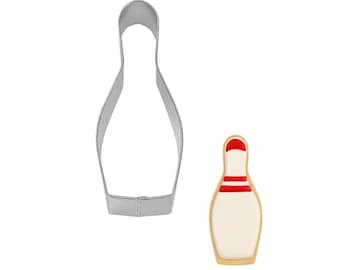 Bowling Pin Cookie Cutter | 5" Metal Game Day Treat