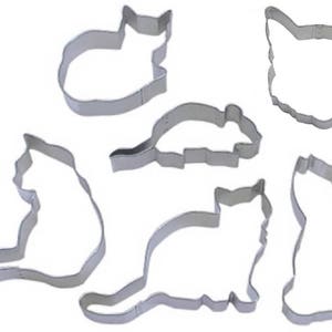 6 Piece Cat Cookie Cutter Set New! Animal Shelter Fundraiser Metal Veterinary Vet Doctor | Cookie Cutters