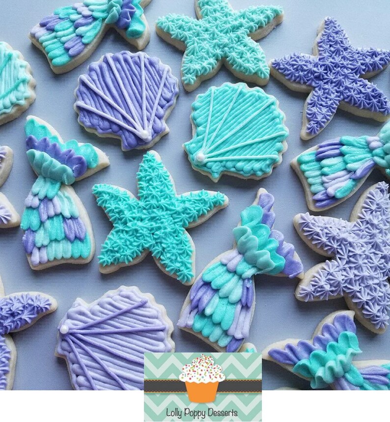 3 Piece Mermaid Seashell Starfish Cookie Cutter Set Etsy