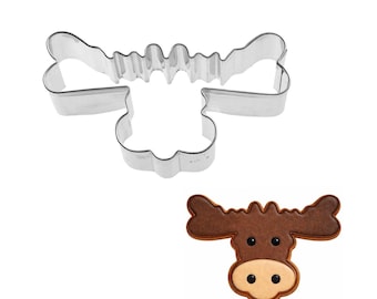 Moose Head 4'' Cookie Cutter Metal Woodland Animal Birthday Party | Cookie Cutters