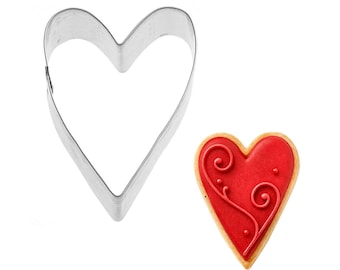 Small Primitive Folk Heart 2'' Cookie Cutter Metal Love Valentine | Cookie Cutters