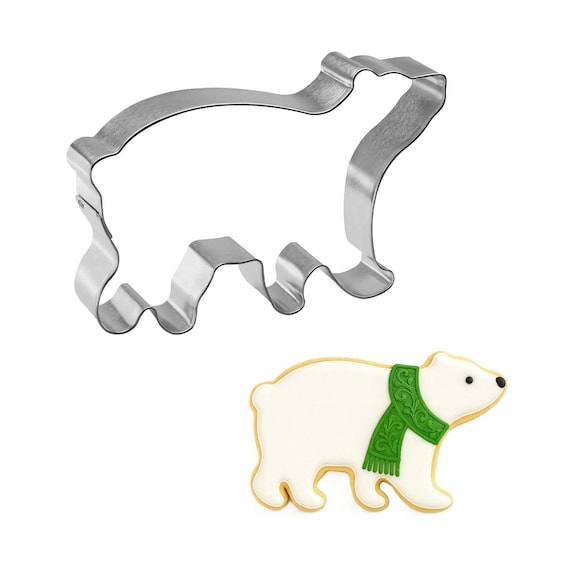 Large Polar Bear Cookie Cutter | 5" Metal Animal Party Favor