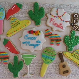 9 Piece Fiesta Pinata Cookie Cutter Set Mexican Cinco de Mayo Metal Birthday Party Cookie Cutters image 9