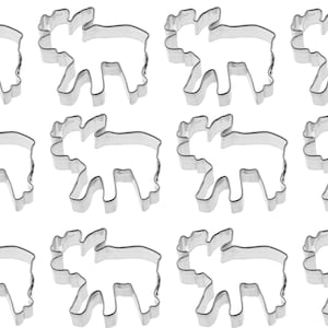 1 Dozen 12 Mini Moose 1.75&#39;&#39; Cookie Cutters Party Favors Metal
