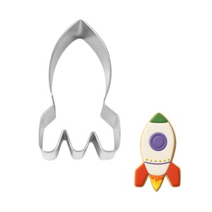 Rocket Ship Cookie Cutter | Space Birthday Party, 4'' Metal