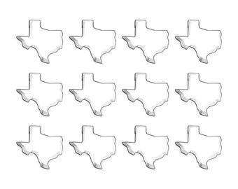 1 Dozen 12 Texas State 3.5'' Cookie Cutters | Metal Party Favors