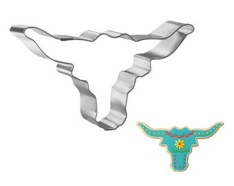 Western Longhorn 4'' Cookie Cutter | Metal Boho Western Southwestern