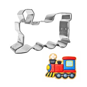 Train Engine Locomotive 3.5'' Cookie Cutter Metal Sandwich | Birthday Cookie Cutters