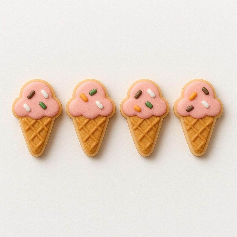 Mini Ice Cream Cone 2'' Cookie Cutter Frozen Yogurt Dessert Birthday Sugar Cookie Cutters image 4