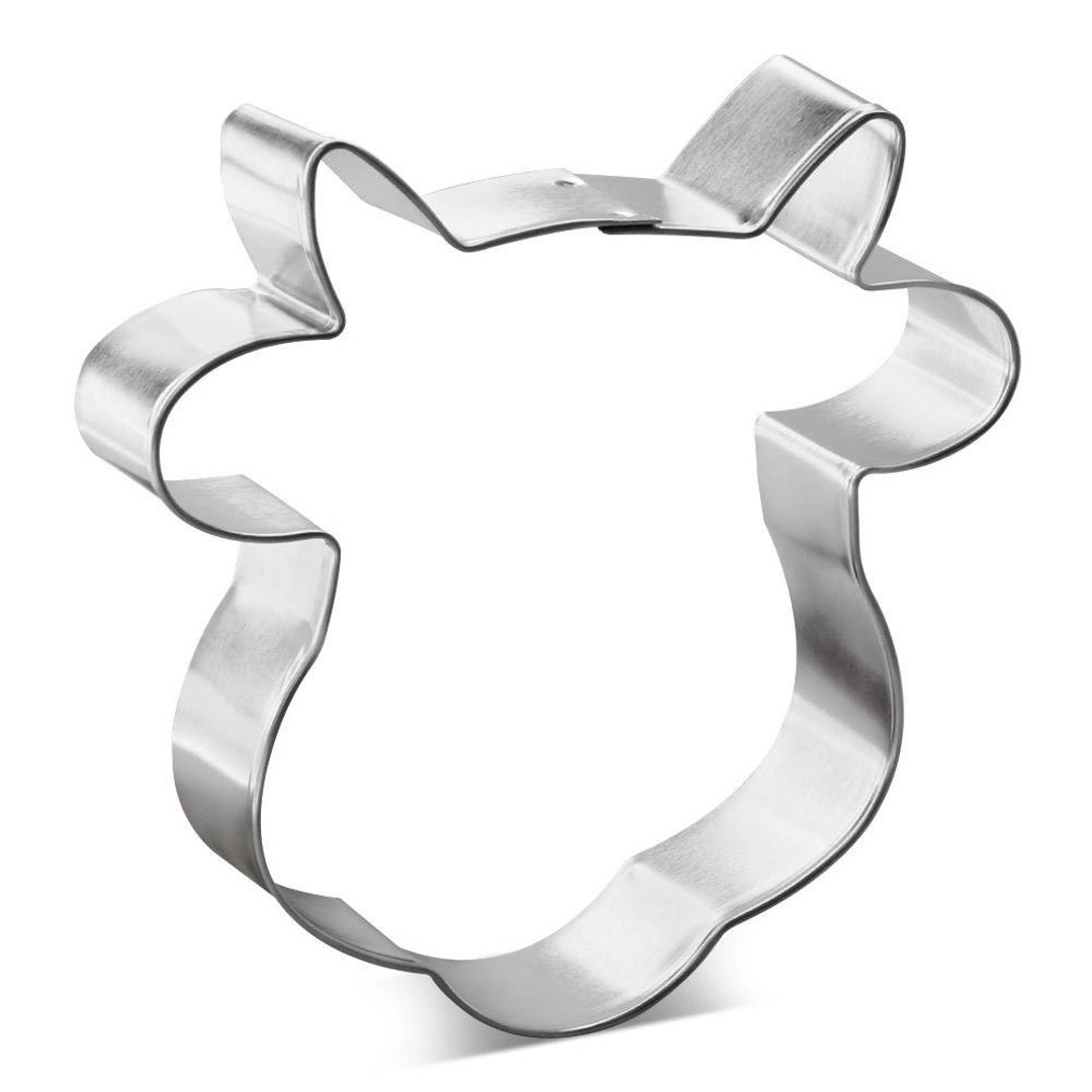 Cow Head Face Cookie Cutter 4.25'' Metal Birthday Animal Treats