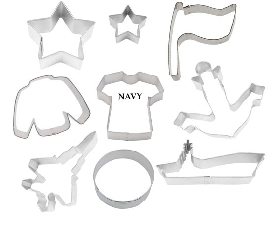 9 Piece US Navy Military Cookie Cutter Set