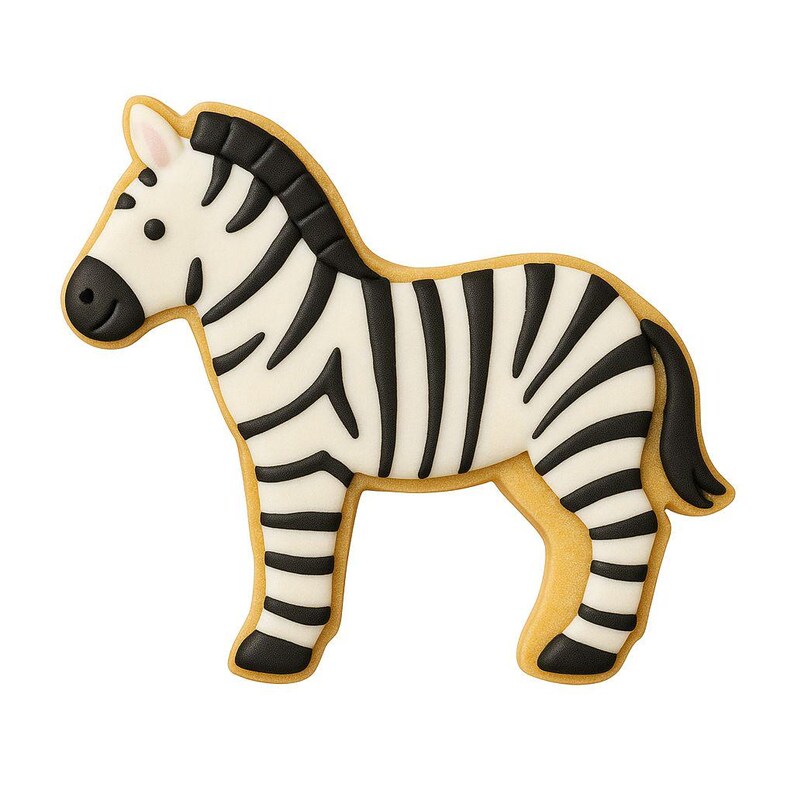 Cortador de galletas de caballo de 4'' de metal, diseño de granja, rancho, cebra, fiesta de cumpleaños / Cortadores de galletas imagen 6