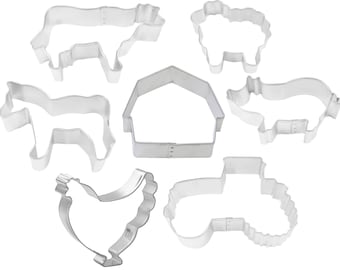 7 Piece Farm Animal Cookie Cutter Set Tractor Cow Pig Horse