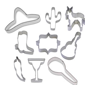 9 Piece Fiesta Pinata Cookie Cutter Set Mexican Cinco de Mayo Metal Birthday Party | Cookie Cutters