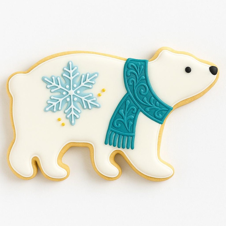 Large Polar Bear Cookie Cutter | 5" Metal Animal Party Favor image 5