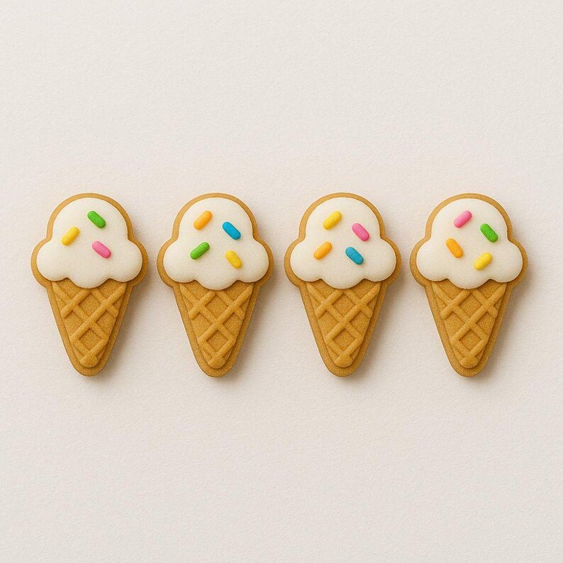 Mini Ice Cream Cone 2'' Cookie Cutter Frozen Yogurt Dessert Birthday Sugar Cookie Cutters image 6