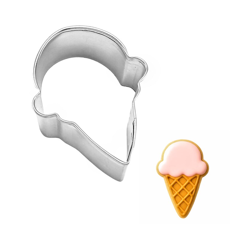 Mini Ice Cream Cone 2'' Cookie Cutter Frozen Yogurt Dessert Birthday Sugar Cookie Cutters image 1