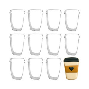 1 Dozen 12 Travel Coffee Latte 4'' Cookie Cutter | Metal Red Solo Mocha Soda