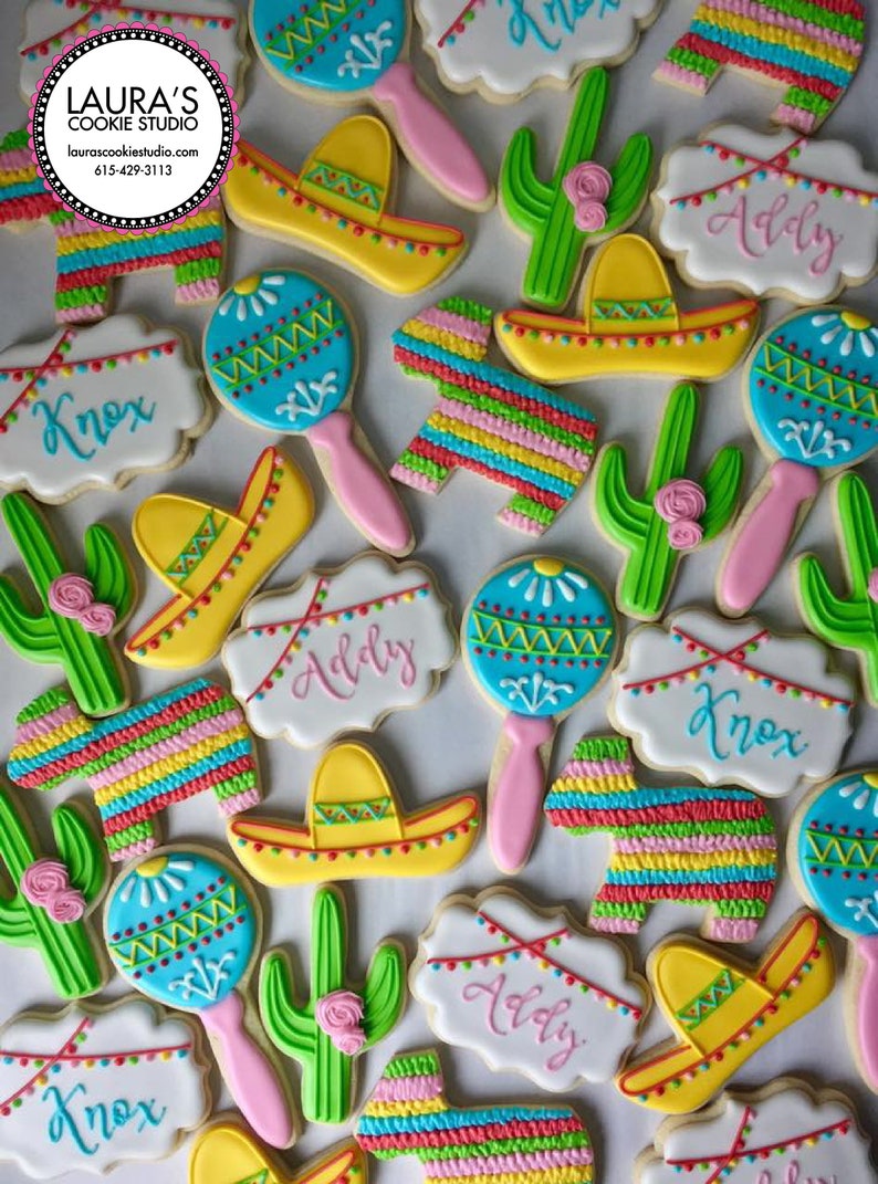 9 Piece Fiesta Pinata Cookie Cutter Set Mexican Cinco de Mayo Metal Birthday Party Cookie Cutters image 8