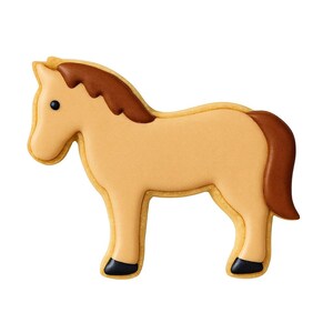 Cortador de galletas de caballo de 4'' de metal, diseño de granja, rancho, cebra, fiesta de cumpleaños / Cortadores de galletas imagen 5
