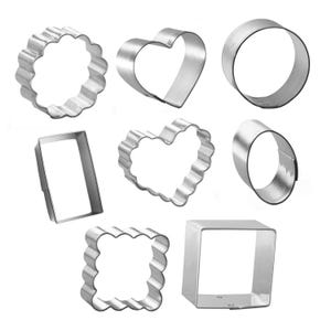 8 Piece Mini Chocolate Box Shapes Cookie Cutter Set Valentines Wedding Favors Party Gifts Metal Love Valentine | Cookie Cutters