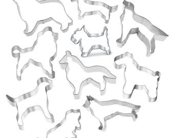 10 Piece Dog Cookie Cutter Set Metal Pet Animal Shelter Treats Veterinary Vet Doctor | Cookie Cutters
