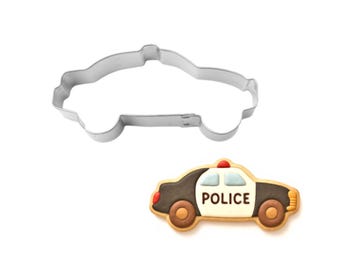 Police Car 4'' Cookie Cutter | Metal Taxi Vehicle, Birthday Party