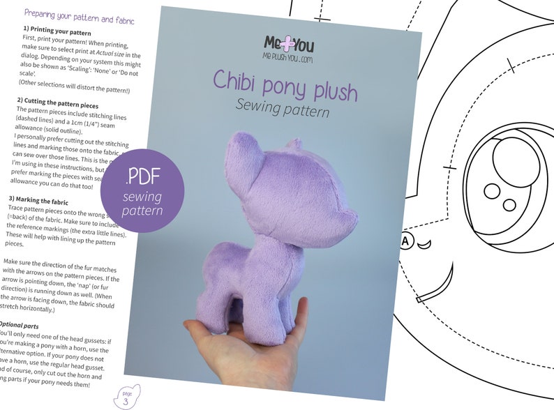 Chibi Pony Plush sewing pattern image 5