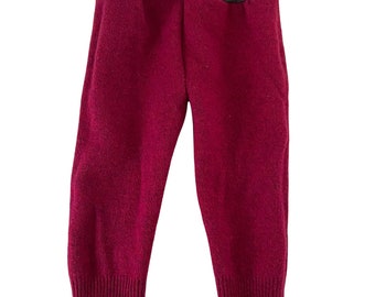 Wool Pants / Joggers 3 to 12 months ~Grow With Me Pants/Lambswool Wool / burgundy