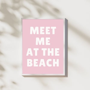 Meet Me At The Beach | Digital Download Art Print Pink White