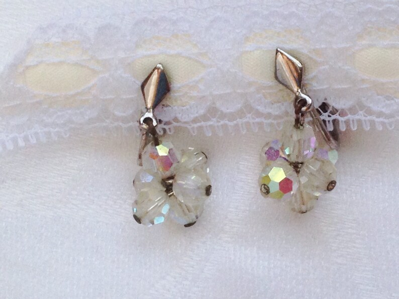 vintage aurora borealis earrings