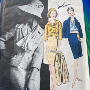 Uncut Vogue Paris Original Pattern Lanvin 1270 Misses&#39; Suit and Blouse Size 12 from 1963