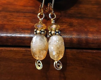 Item #5-26 - Gold Filled Earrings -  Quartz and Crystal