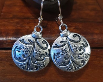 Item #53-14 -  Earrings -  Silver Pewter Dangle