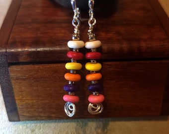 Item #6-37 - Sterling Silver Earrings - Natural Disk Beads