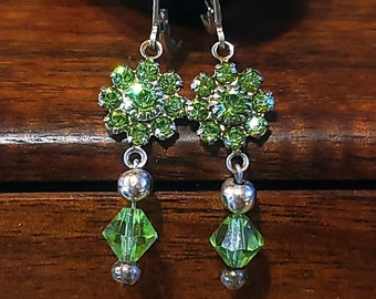 Item #6-27 - Sterling Silver Earrings -  Swarovski Crystals Dangles