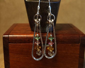 Item #6-50 - Sterling Silver Earrings -  Swarovski Crystals Dangles