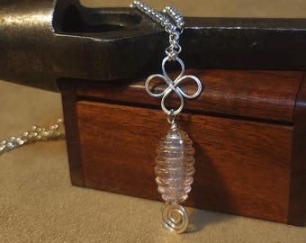 Item #12-6 -Beaded Necklace - Pink Glass Bead