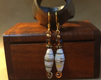 Item #5-32 - Gold Filled Earrings -  Paper Bead