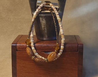 Item #15-32 -  Layering  Bracelets - Swarovski Crystal and Jasper with detachable clasps